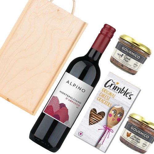 Alpino Montepulciano d'Abruzzo 75cl Red Wine And Pate Gift Box